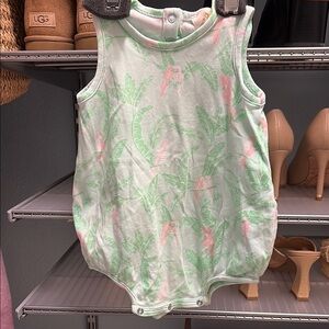 The Beaufort Bonnet Company Green and Pink Bodysuit